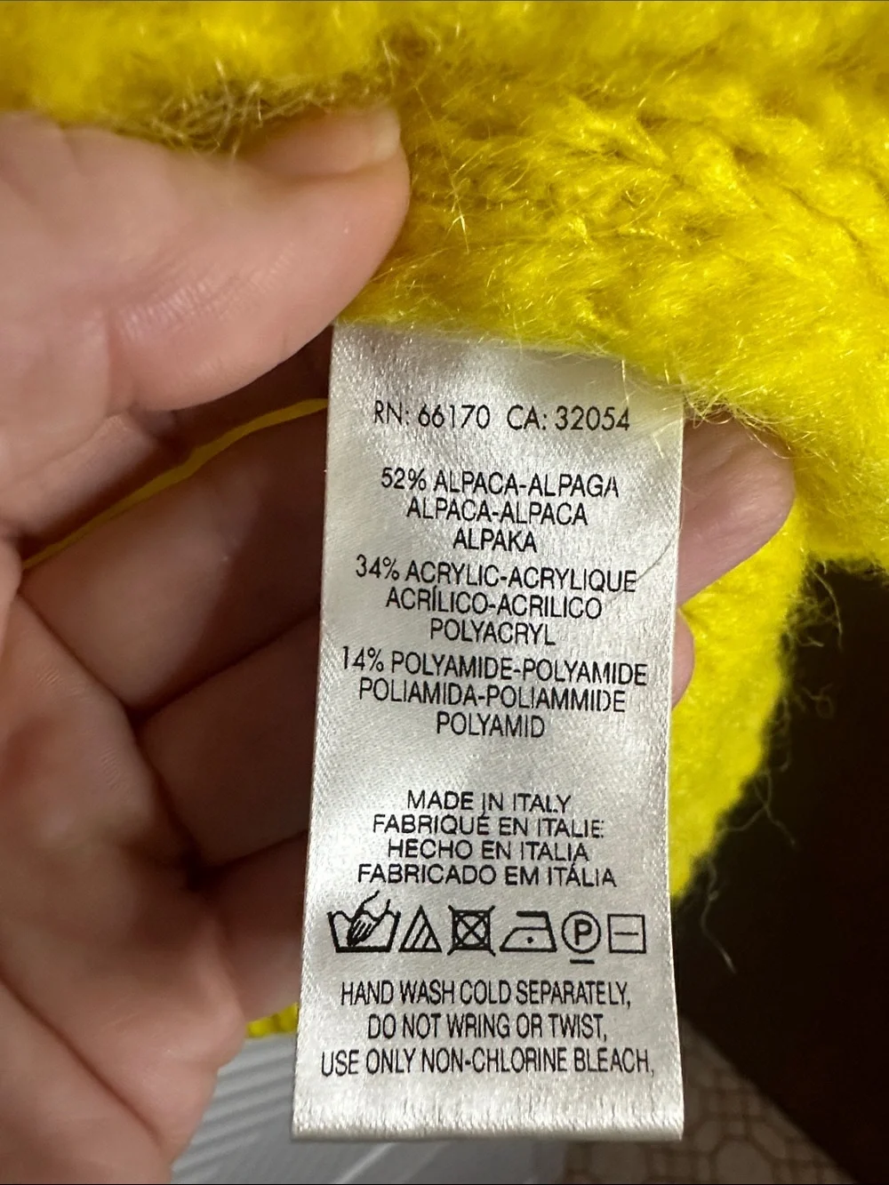 Anthropologie Yellow Open-Knit Diamond Crewneck Sweater